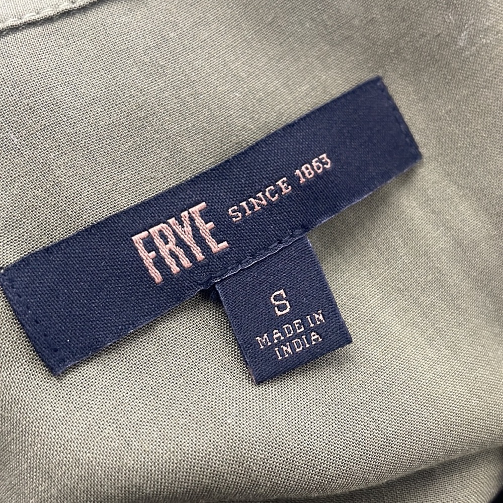 Frye • Olive Green Button-down Addie Top with Front Chest Pockets - Picture 12 of 12